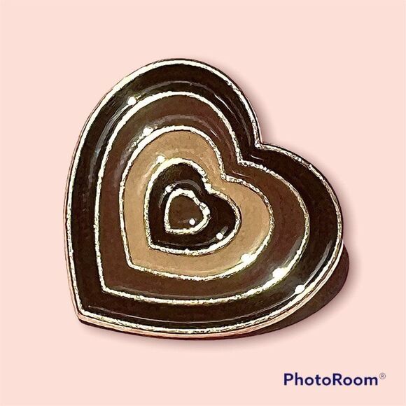 Brown Coffee Neutral Colors Heart Enamel Pin - Picture 1 of 4